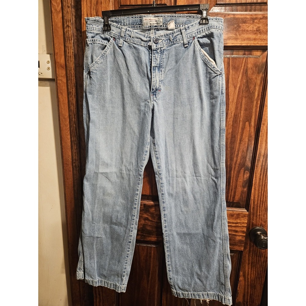 Abercrombie And Fitch Vintage Y2k Distressed Clean Draw Jeans Size 12 Rare Model